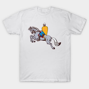 Crusader Knight Riding Horse  Retro T-Shirt